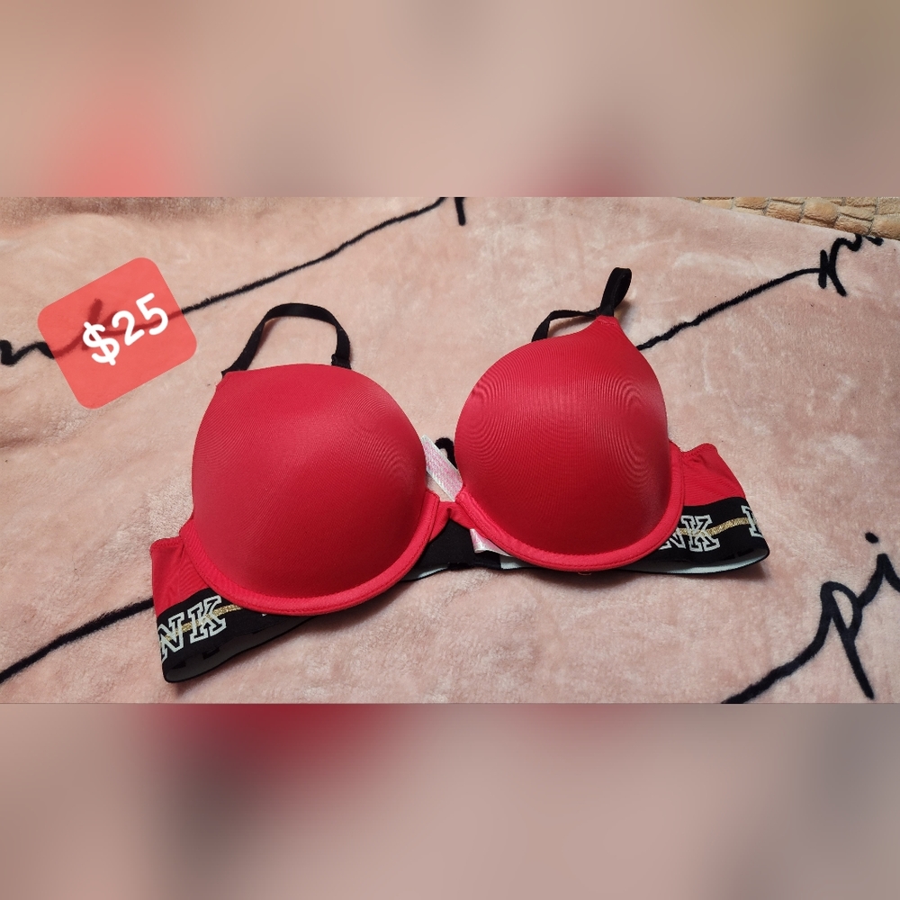 Pink push up bra